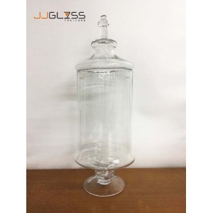 (AMORN) Jar C14/45 - Handmade Colour Dozen Transparent Glass Cover, Height 49 cm.